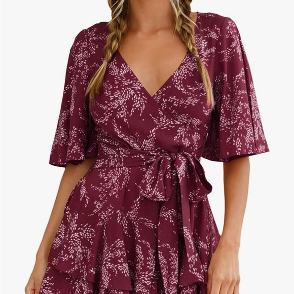 Elegant Maroon Romper - Picture 11 of 11